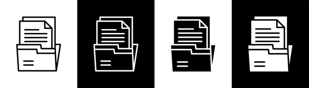 Archiving white icon set design