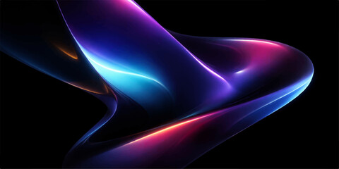 Abstract blue background featuring glowing fractal lines and flowing purple wave patterns on a dark 3d motion texture for an artistic energy wallpaper design © LumenCraft