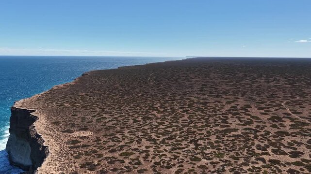 Great Australian Bight, Nullarbor Plain, South Australia &ndash; 4K aerial drone footage of dramatic coastal cliffs, turquoise ocean and rugged wilderness
