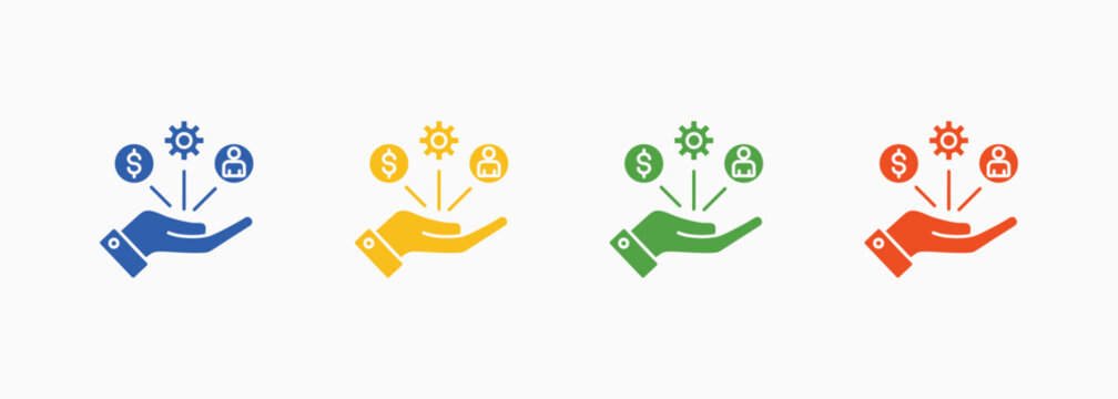 Resource Allocation Icon Set Color Multiple Style Collection Element For Design