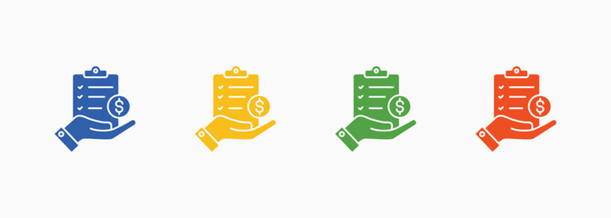 Funding Request Icon Set Color Multiple Style Collection Element For Design