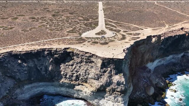 Nullarbor Plain, South Australia &ndash; 4K aerial drone footage of Great Australian Bight with dramatic coastal cliffs, turquoise ocean and rugged wilderness