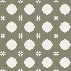 Fototapeta premium Geometric seamless pattern with octagons and stars in earthy tones