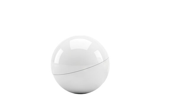 White sphere with a black line