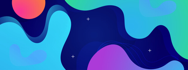 Sleek dark blue and cyan fluid wave background with subtle star elements for technology theme