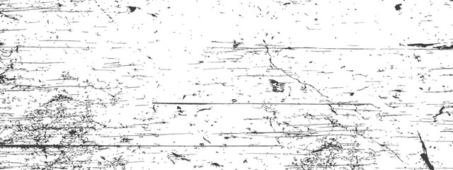Obraz premium Distressed Wood Grain Grunge Texture Overlay Vector Rough Scratch Noise Background Black and White