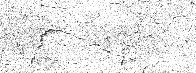 Obraz premium Abstract Grunge Cracked Vector Texture Overlay Black and White Distressed Surface Rough Grain Background