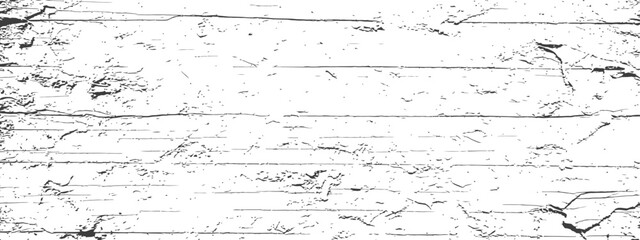 Obraz premium Distressed Wood Plank Grunge Texture Vector Background Black and White Monochrome Overlay Cracked Wall Surface Abstract Grit Pattern