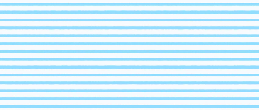 Light blue seamless stripes background. Abstract watercolor strokes repeated pattern. Summer pastel straight horizontal lines for fabric, wrapping paper, textile, banner, poster. Vector wallpaper