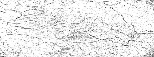 Fototapeta premium Black and White Grunge Cracks Overlay Vector Texture Abstract Distressed Surface Background