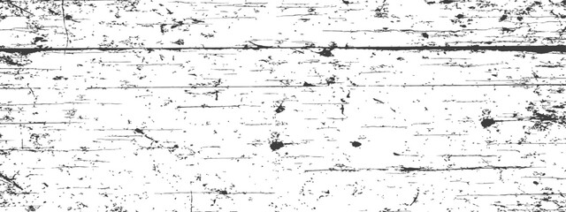Fototapeta premium Distressed Wooden Planks Grunge Texture Overlay Black and White Vector Background
