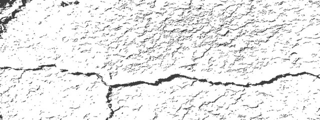 Obraz premium Distressed Vector Texture Overlay with Large Crack Grunge Rough Surface Background Black and White Abstract Graphic Element