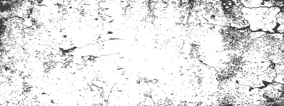 Abstract vector grunge texture overlay Aged distressed black and white background with cracks scratches and dust for graphic design vintage or rough effects