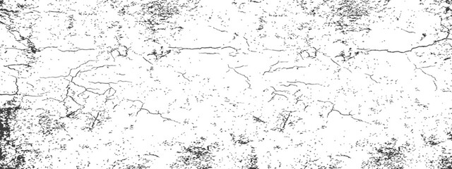 Obraz premium Distressed vector grunge texture with cracks Black and white aged vintage background overlay pattern of dust dirt and debris
