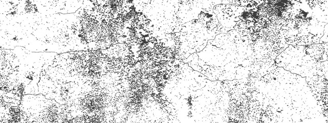 Obraz premium High Contrast Grunge Distress Overlay Texture Black and White Vector Background Aged Concrete Wall Effect