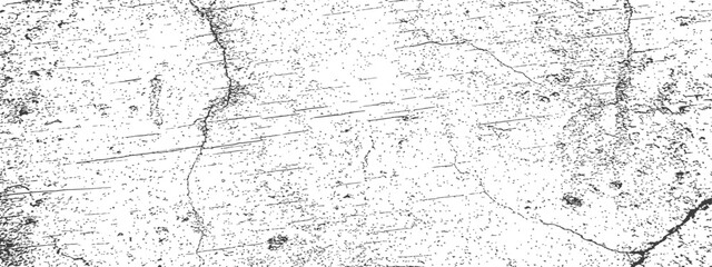 Vector Distressed Black and White Grunge Texture Overlay Rough Surface Background with Cracks Scratches and Dust Grain Effect