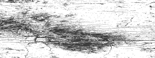 Obraz premium Black and White Grunge Wood Grain Texture Vector Overlay Distressed Weathered Surface Background