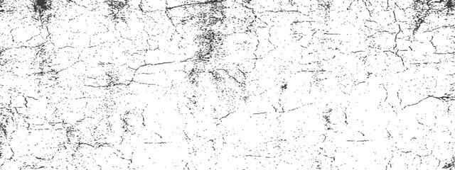 Fototapeta premium Black and White Cracked Grunge Overlay Texture Vector Rough Distressed Surface Background Abstract Design Element