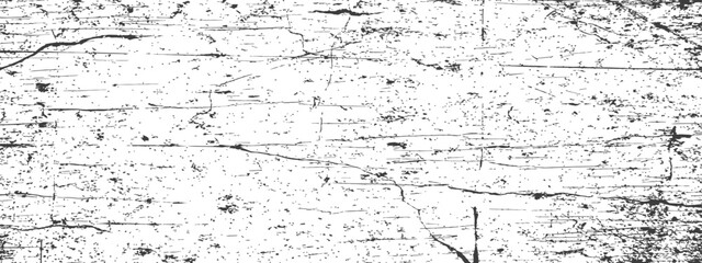 Obraz premium Grungy horizontal wood texture overlay vector Distressed black and white cracked surface background