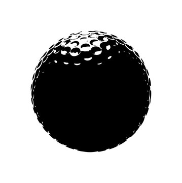 Black and White Golf Ball Illustration