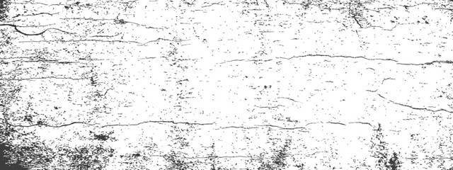 Obraz premium High Contrast Cracked Grungy Distressed Texture Overlay Black and White Vector Background