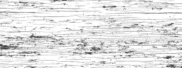 Obraz premium Distressed Horizontal Wood Grain Vector Texture Grunge Overlay Effect Black and White Rough Surface Background
