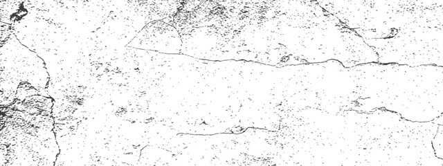 Cracked Grunge Texture Vector Overlay Distressed Concrete Wall Background Rough Dirty Speckled Surface Abstract Black White © M2L