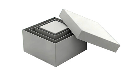 Fototapeta premium Stacked Black Boxes with Open Lid