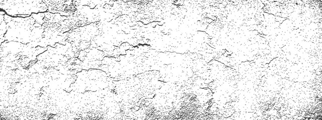 Obraz premium Grungy Cracked Surface Texture Overlay Abstract Vector Background Black and White Monochrome Distress Effect