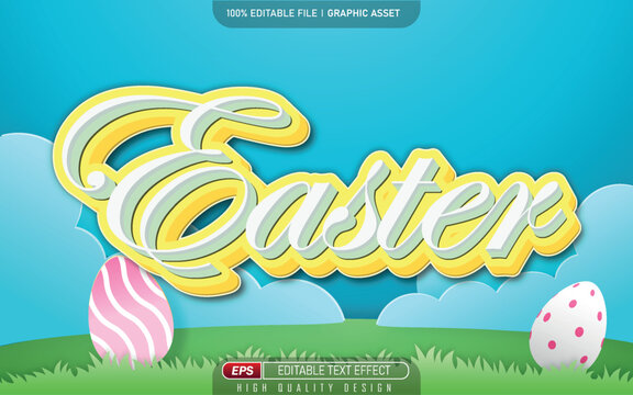 Happy Easter day text effect