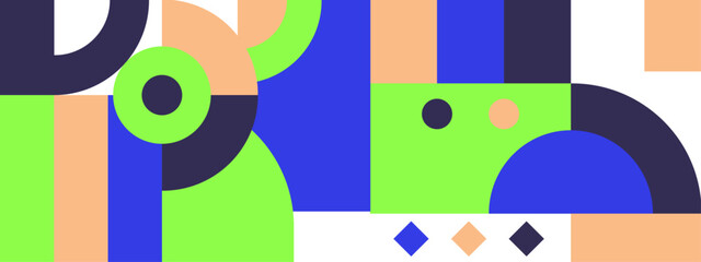 High energy abstract design featuring bold geometric curves and stripes in striking lime green and deep blue colors © SyahCreation