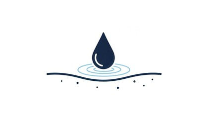 Fototapeta premium Skin hydration concept with a clean graphic of water interacting with a barrier layer