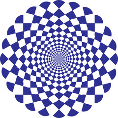 abstract vector illustration design of dark blue geometric checkered pattern