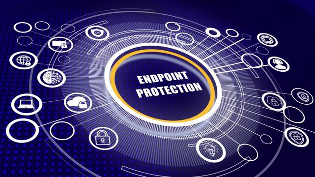 Endpoint protection device security network defense business technology privacy concept.