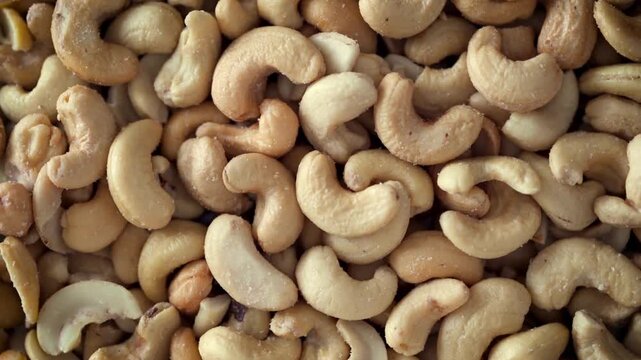 Roasted cashews with salt for healthy snacking
