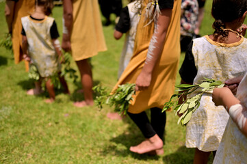 Indigenous Australians female dancing