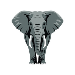 Obraz premium Safari conference emblem, powerful elephant head vector for wildlife talk keynote, nature tourism expo banner, conservation advocacy session branding