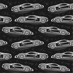 Vector Supercar seamless pattern