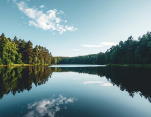 Obraz premium lake in the middle of forest
