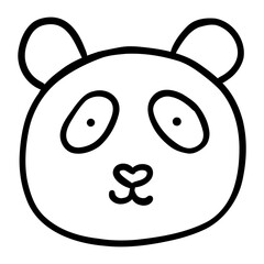 Obraz premium panda head hand drawn icon