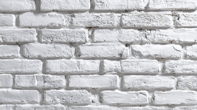 A close-up view of a textured brick wall with a rough surface