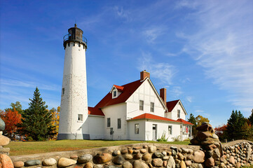 lighthouse in autumn