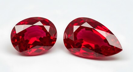 Fototapeta premium Two red gemstones.