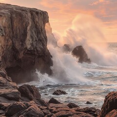 The rocks tremble beneath the relentless assault of the foam coa
