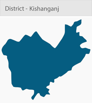Kishanganj detailed map illustration graphic for educational reference, geographic visualization, design layouts, presentations, digital media and pri