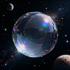 Water Drop in Space A water drop in space floating amidst the st