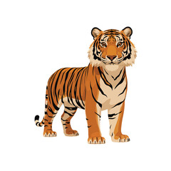 Obraz premium Zoo night festival mascot, prowling tiger vector for parade banner, kids activity session, conservation pledge board, safari show poster