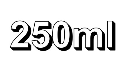 250 ml 3D Text with Shadow