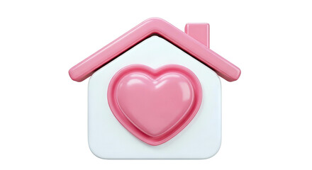 Fototapeta premium Pink Heart House Icon