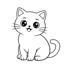 Obraz premium Cat illustration cute Line art for coloring book